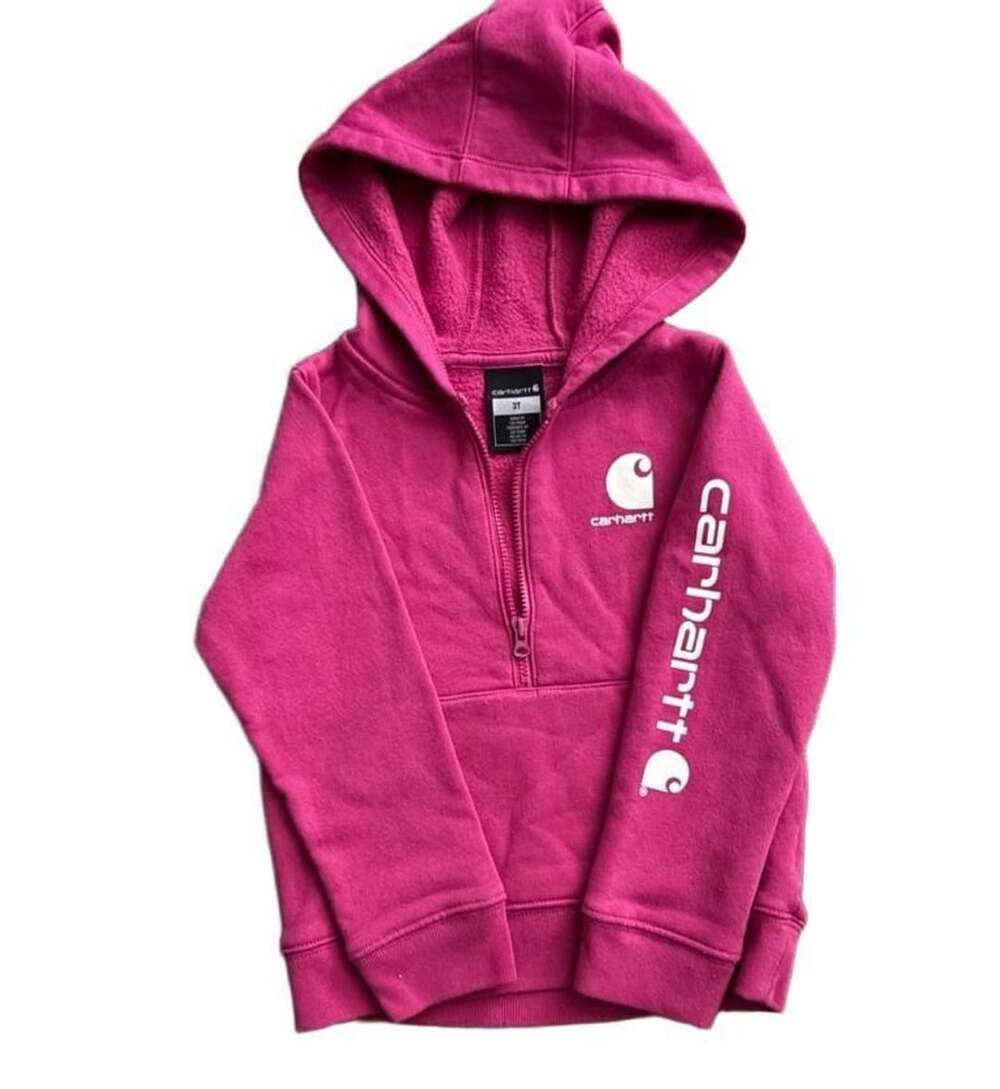 Carhartt Half-Zip Hooded Sweatshirt Size 3T Pink